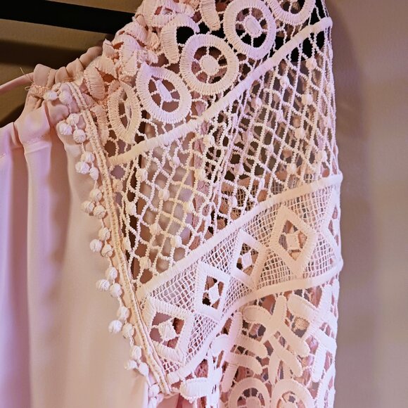 Elegant Lace Sleeve Blouse - Pink - Picture 6 of 8